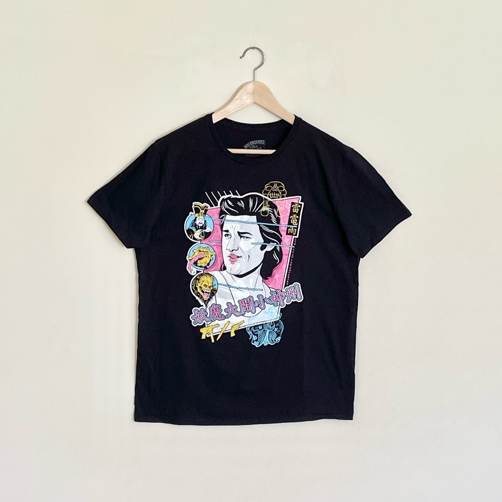 NEW Big Trouble in Little China Jack Burton Graphic Black Movie T Shirt Adult L